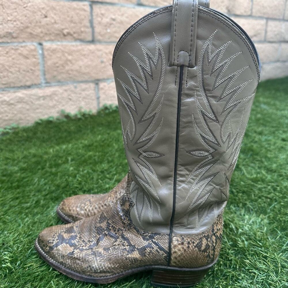 Vintage Dan Post Manning Python Boots Western Cow… - image 3